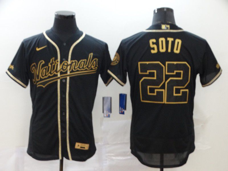 Men Washington Nationals #22 Soto Black Nike Elite MLB Jerseys